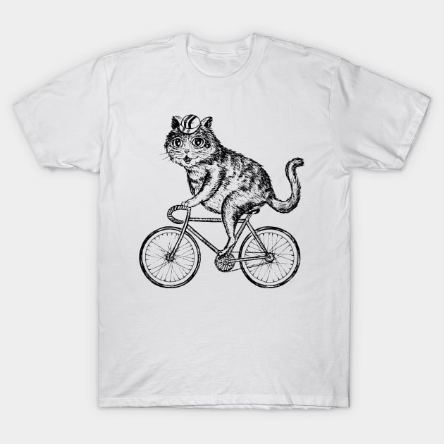 The cat on a bike T-Shirt by Gudaiurii